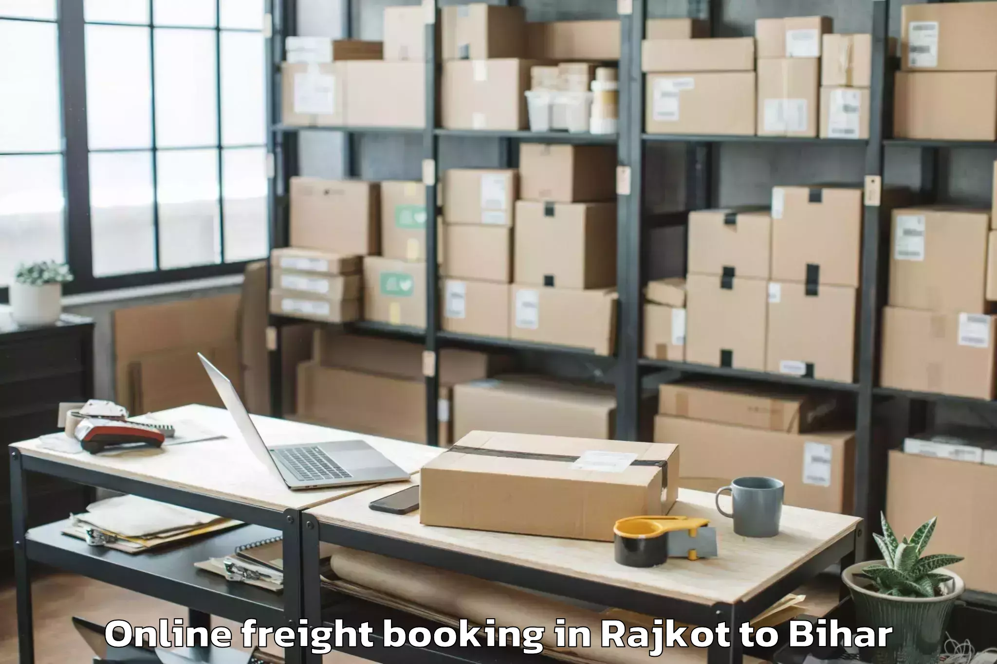 Top Rajkot to Nabinagar Online Freight Booking Available